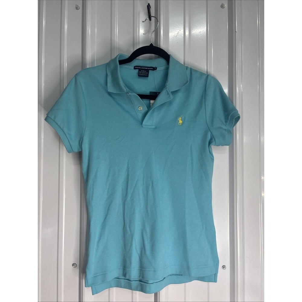Ralph Lauren Sport Ladies Caribbean Blue Slim Fit Polo Medium NWT